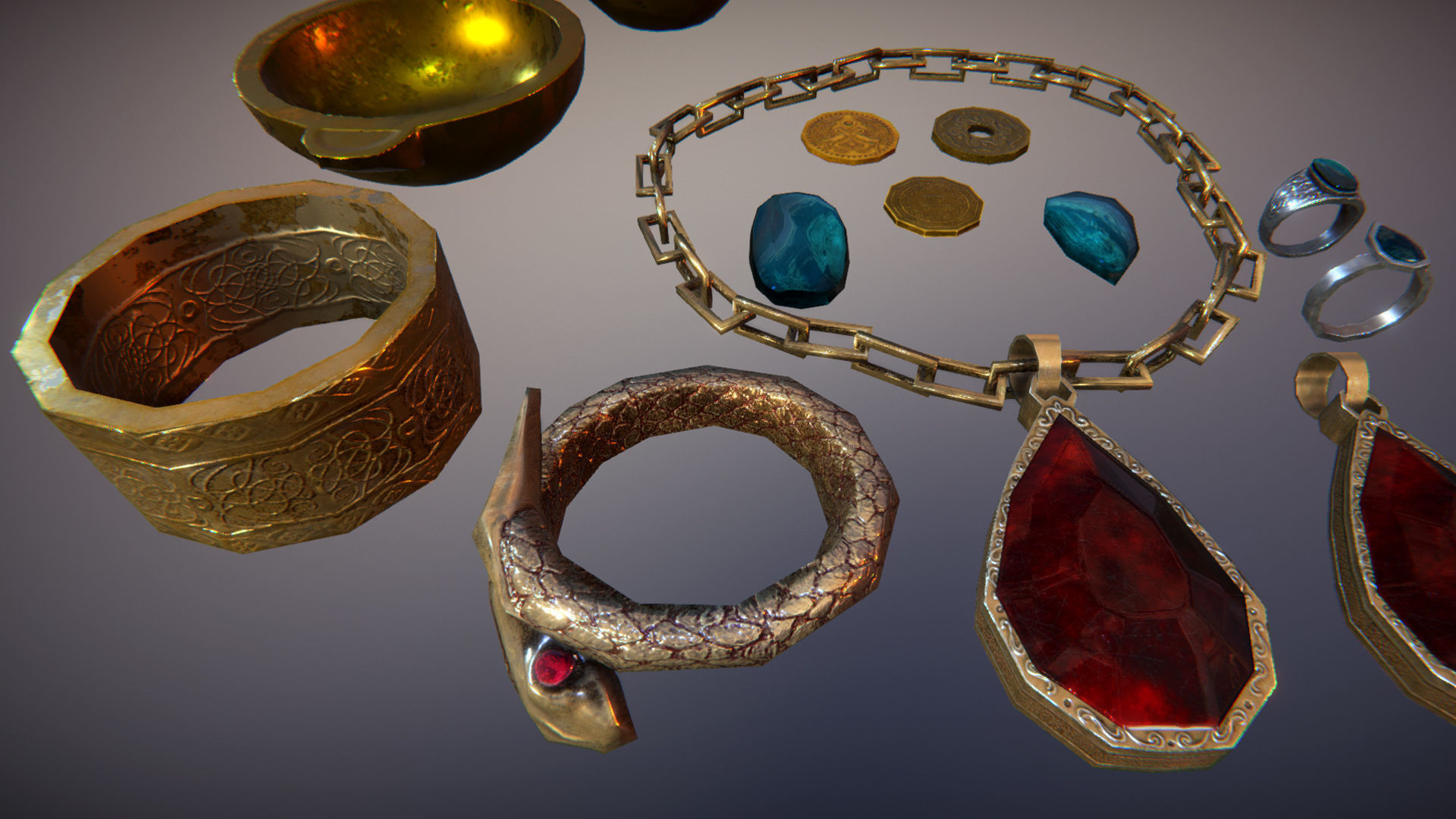 Treasury game ready Low-poly 3D model_7