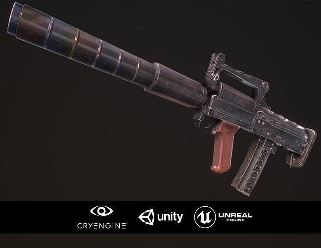 OTs-14 Groza Low-poly 3D model