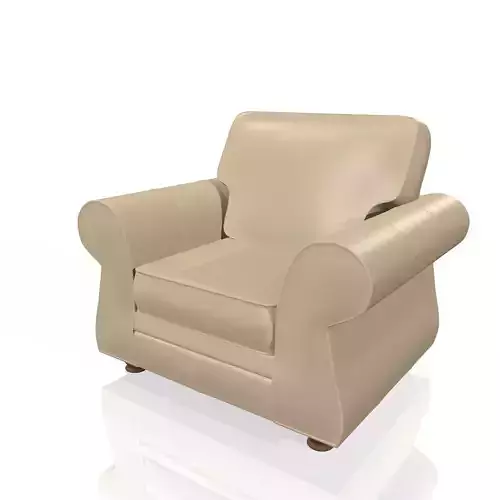 Low poly realistic leather armchair