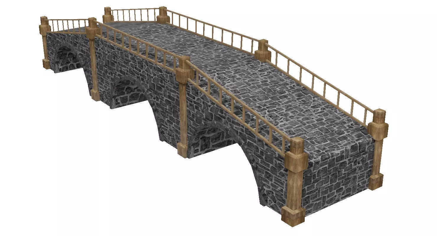 Stone bridge Free low-poly 3D model