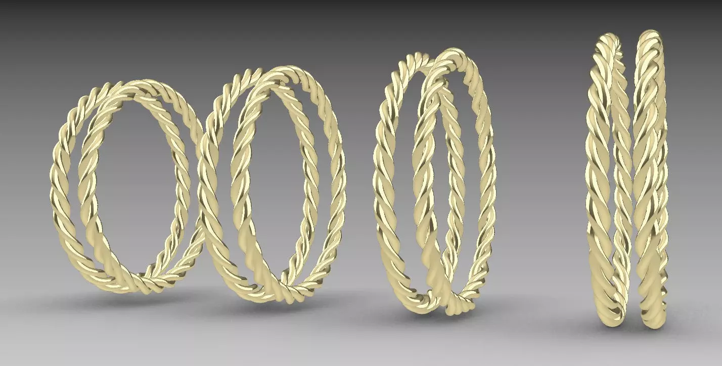 Rope ring model part 3D print model_0