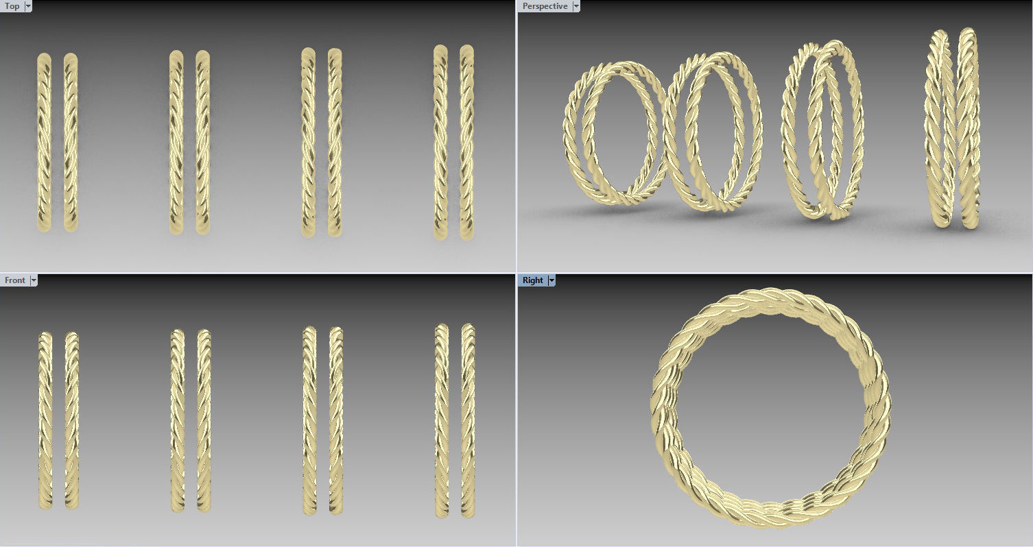 Rope ring model part 3D print model_2