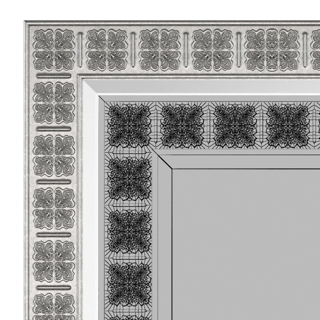 Medallion Accent Mirror OAWY8600 3D model_2
