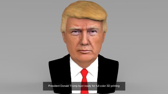 Donald Melania Ivanka Trump busts ready full color 3D printing 3D Model Collection_2