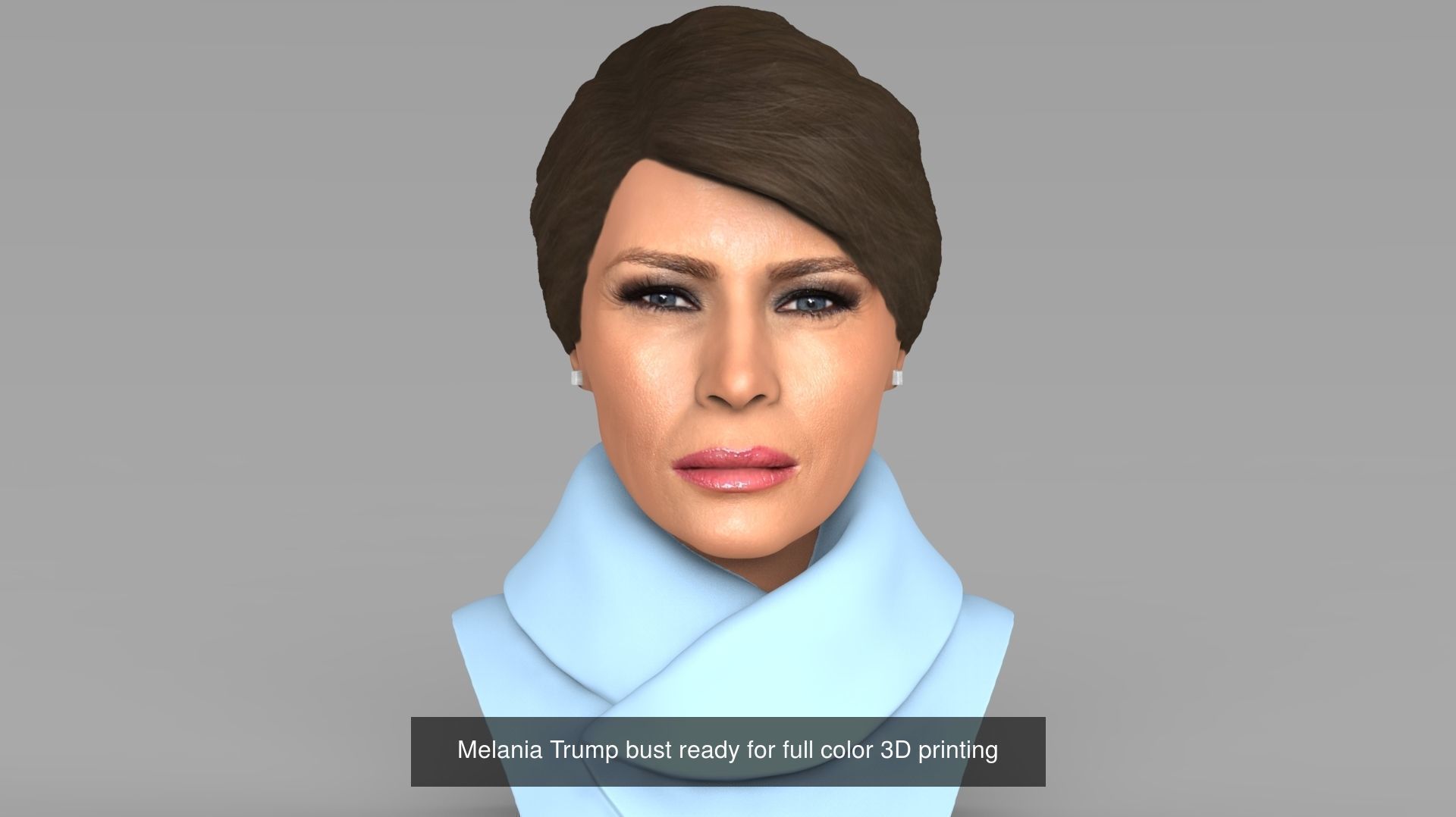 Donald Melania Ivanka Trump busts ready full color 3D printing 3D Model Collection_3