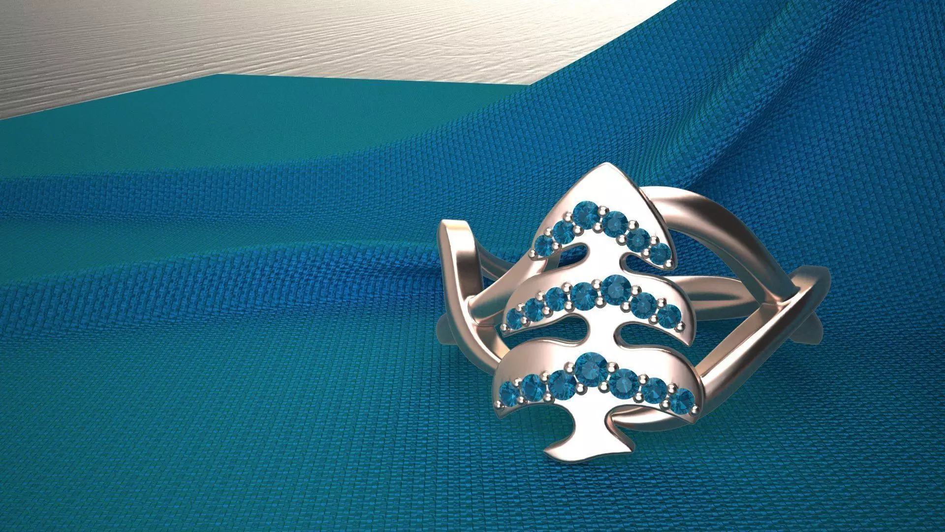 Christmas Tree Ring 3D print model_0