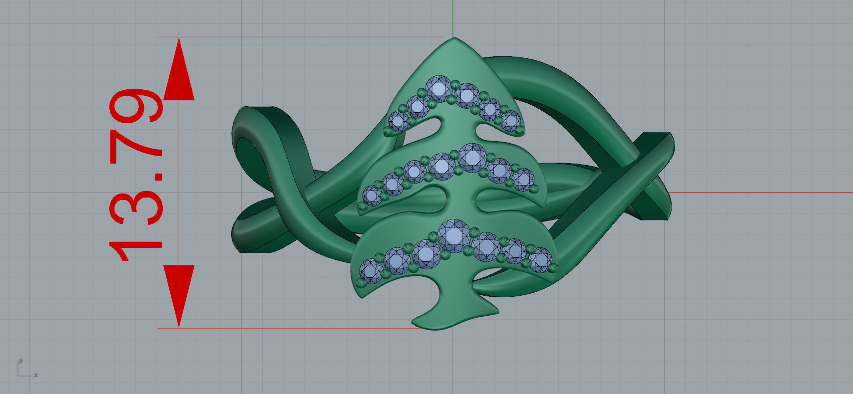 Christmas Tree Ring 3D print model_5