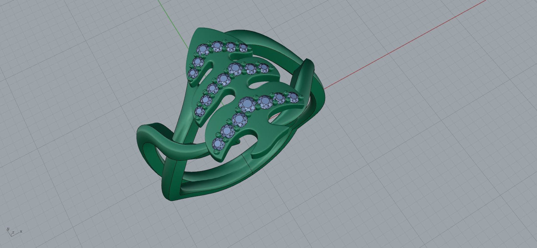 Christmas Tree Ring 3D print model_1