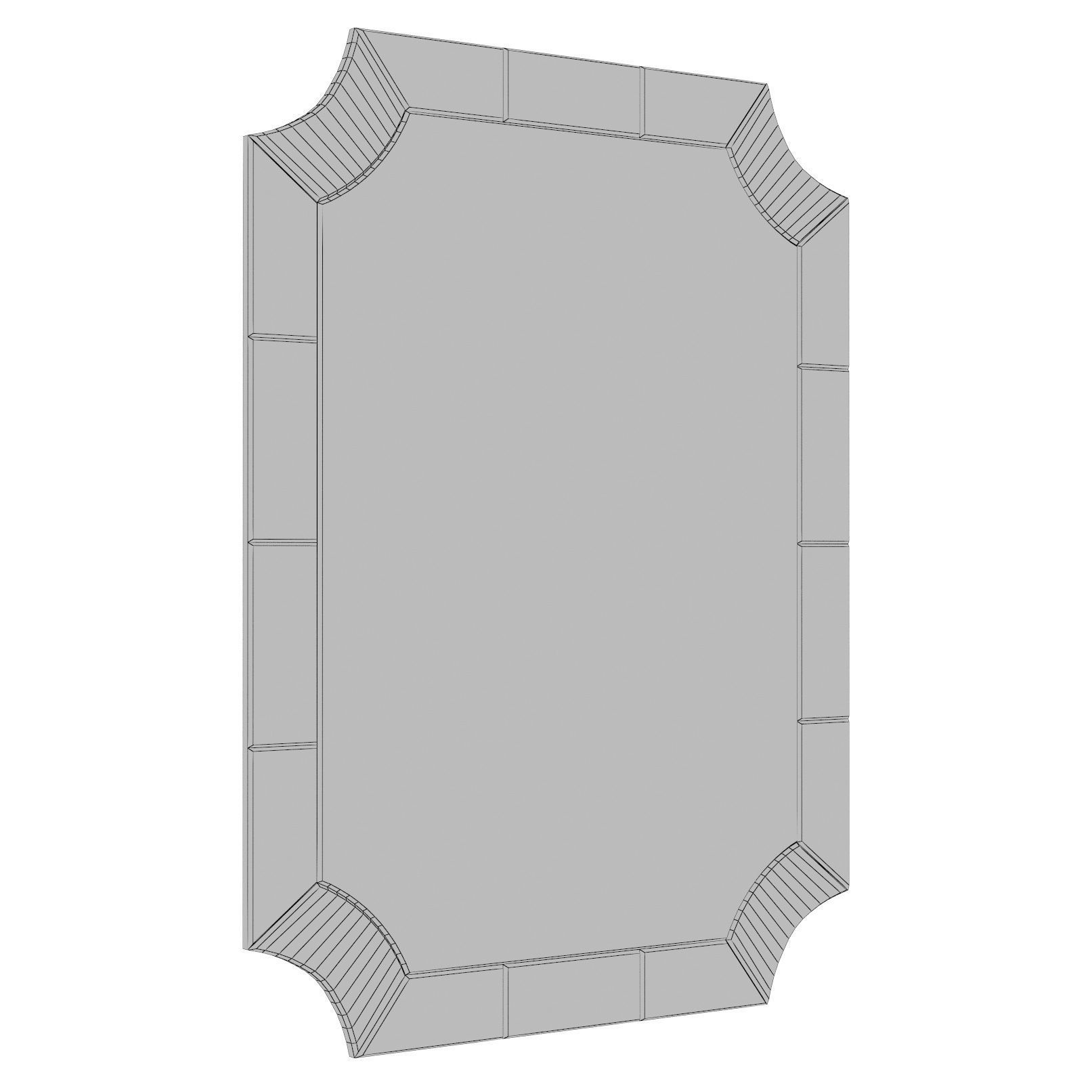 Scalloped Corner Wall Mirror WLAO1260 3D model_2