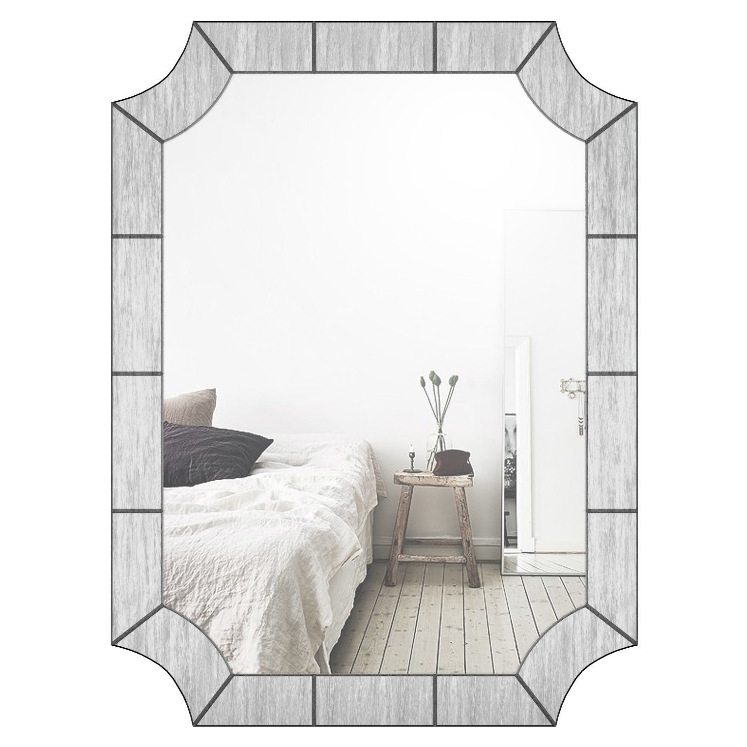 Scalloped Corner Wall Mirror WLAO1260 3D model_1