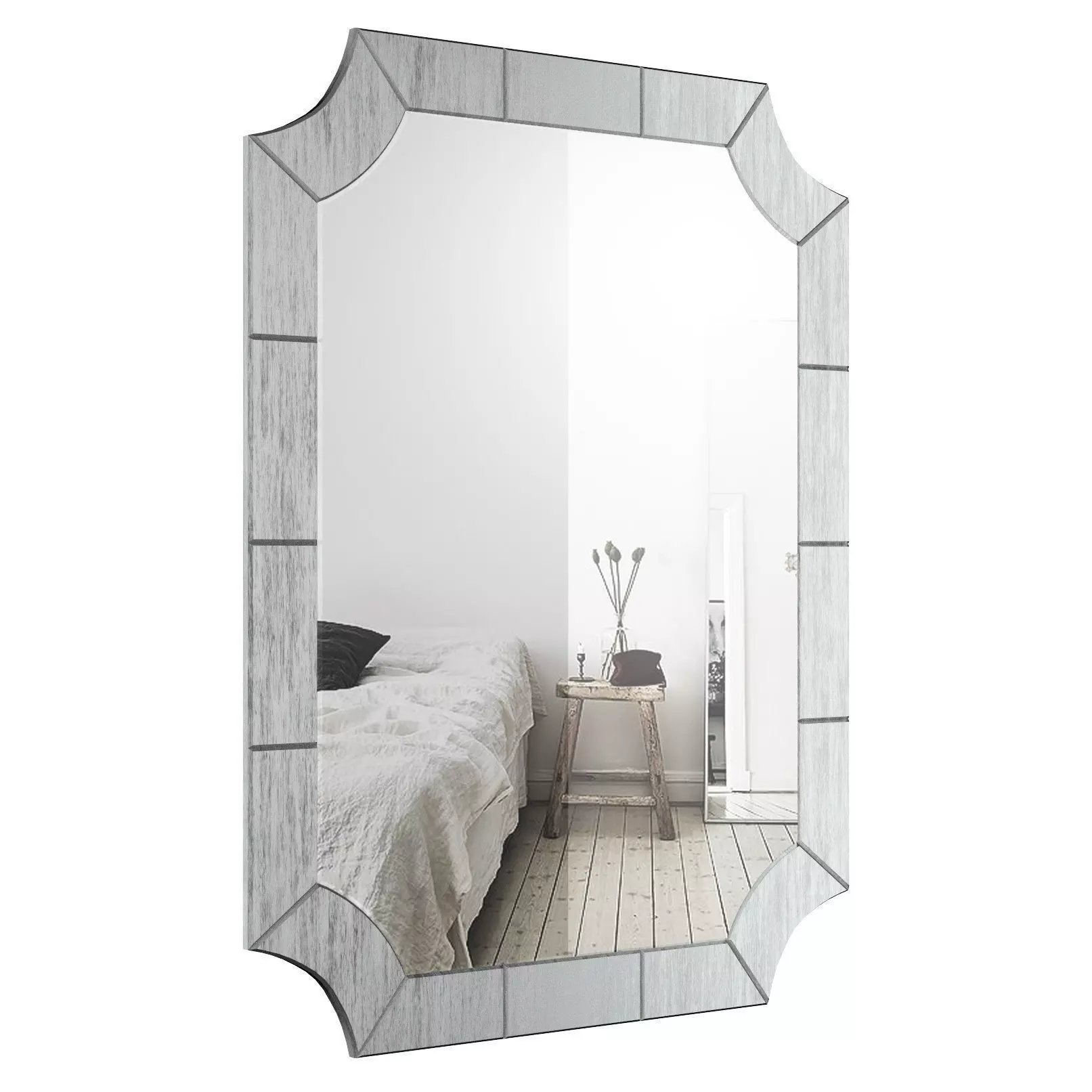 Scalloped Corner Wall Mirror WLAO1260 3D model_0