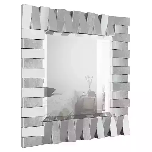 Square Silver Wall Mirror LATT3736