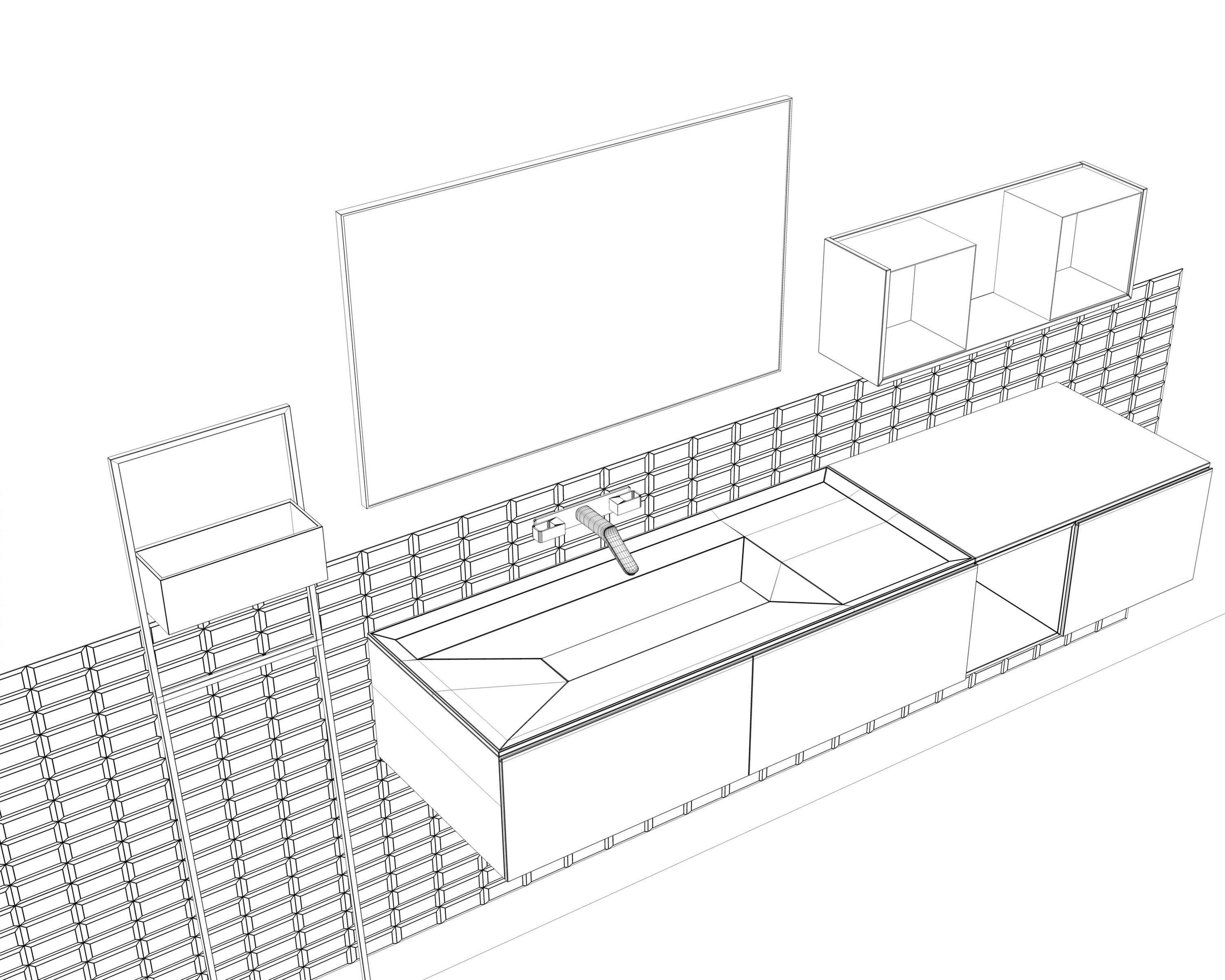 Bathroom cabinet  3D model_5