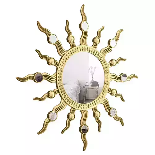 Sunburst Wall Mirror IVYB4946 3D model