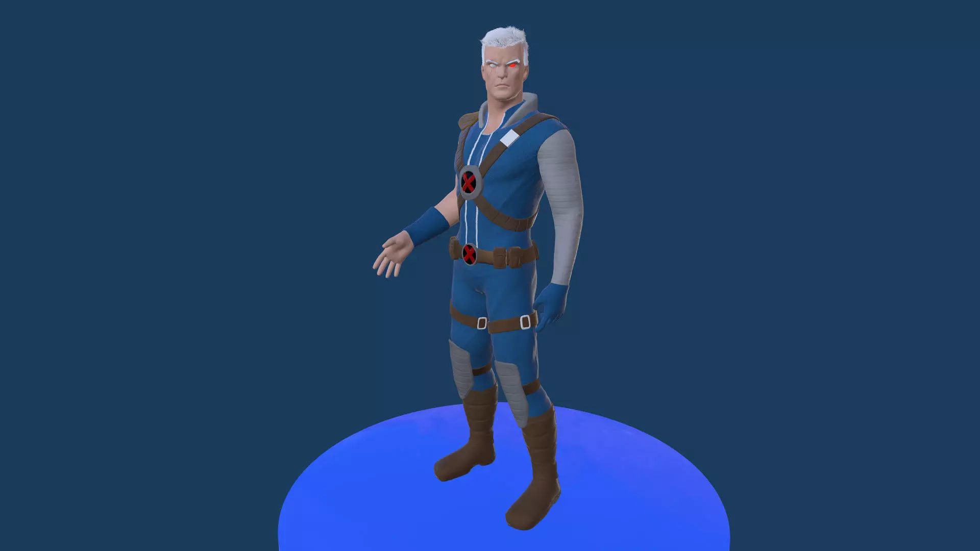 Cable character on circle 3D model