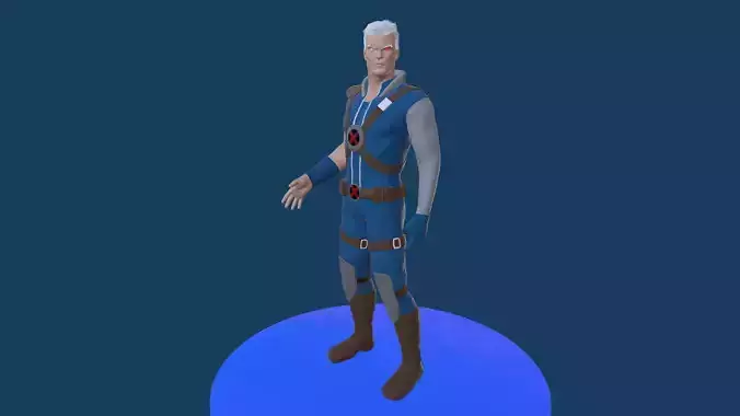 Cable character on circle 3D model