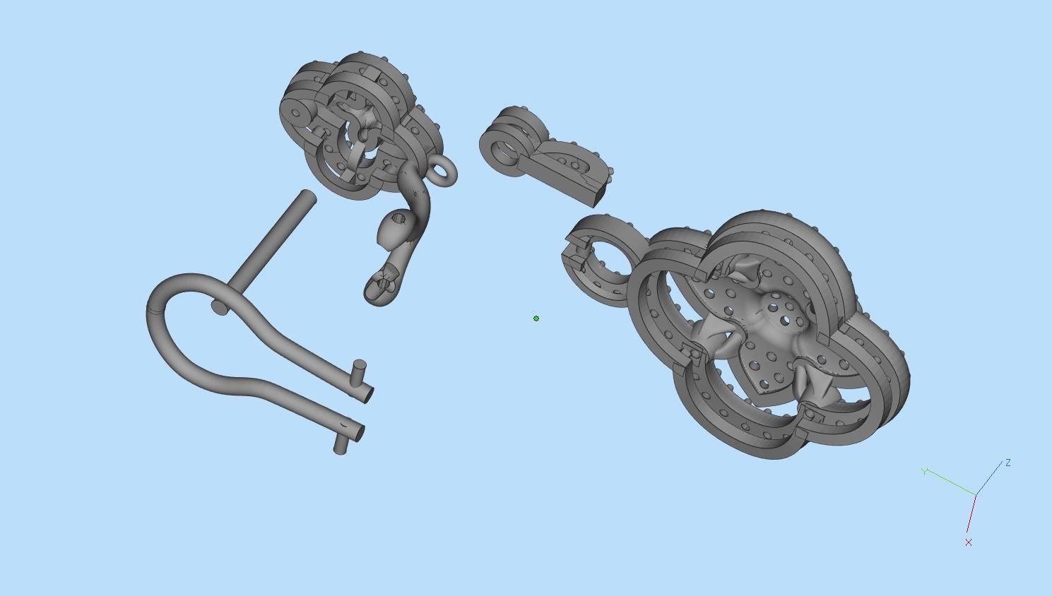  ring earrings 3D print model_20