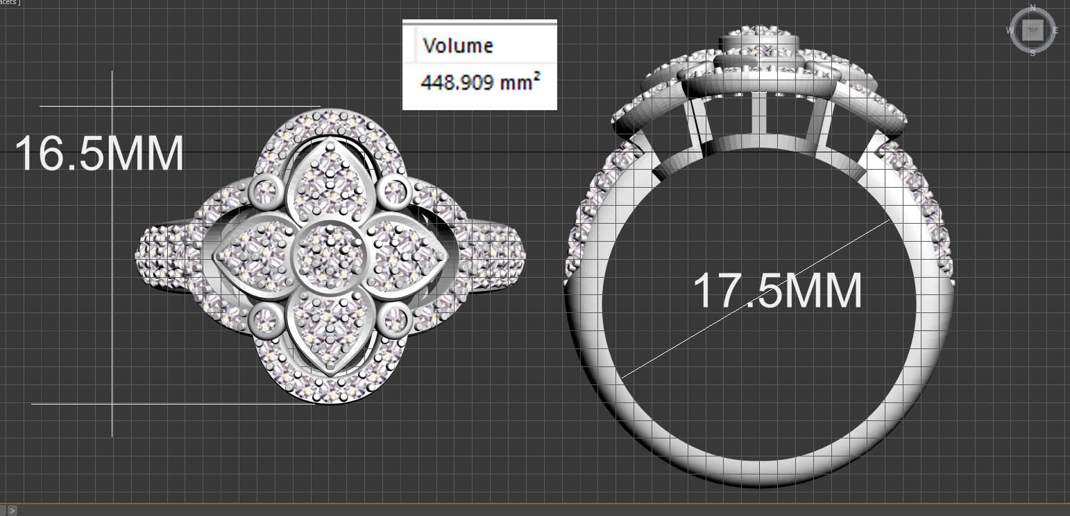  ring earrings 3D print model_12