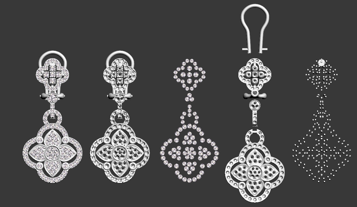  ring earrings 3D print model_10