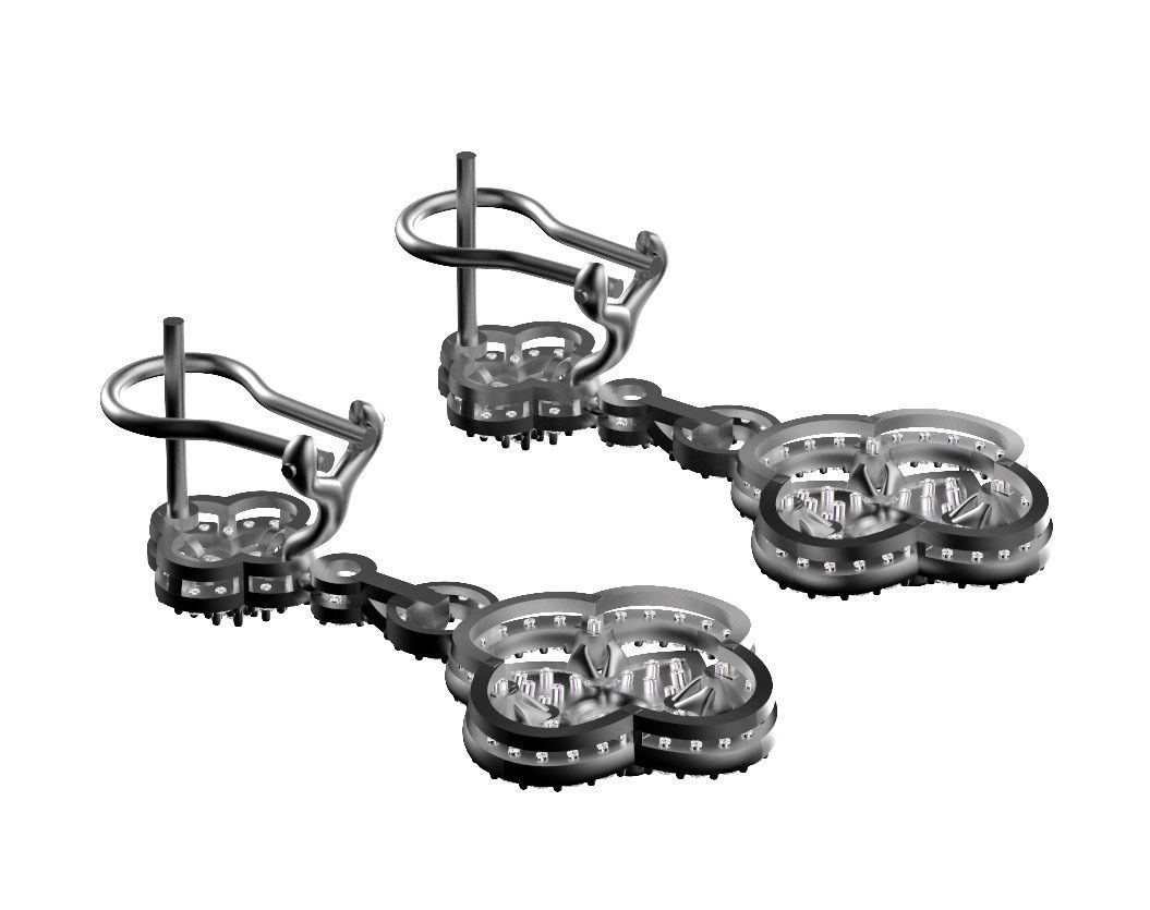  ring earrings 3D print model_8