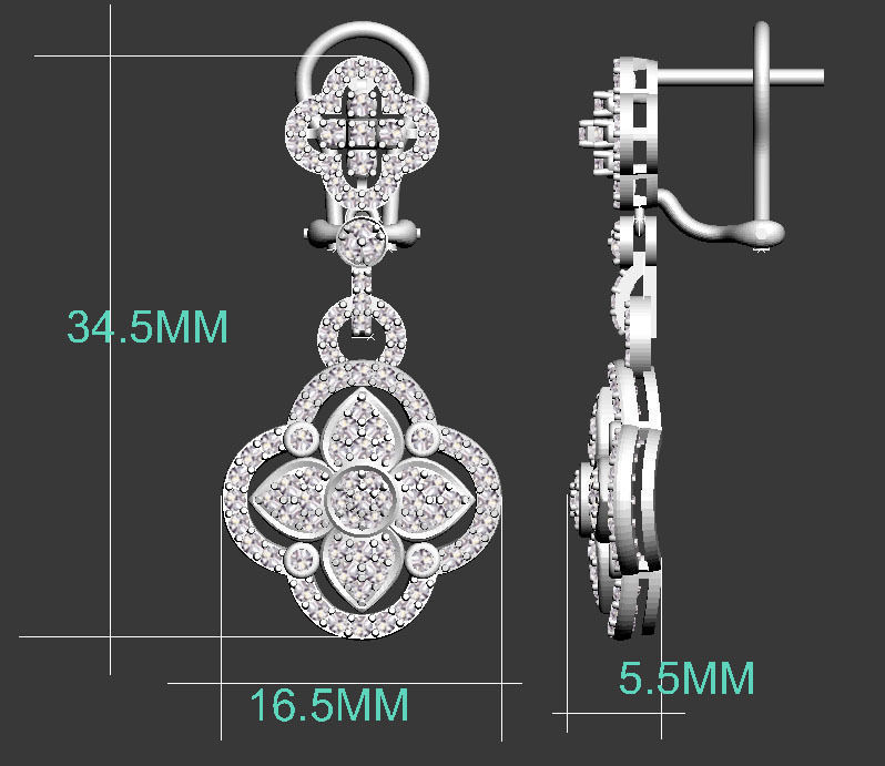  ring earrings 3D print model_9