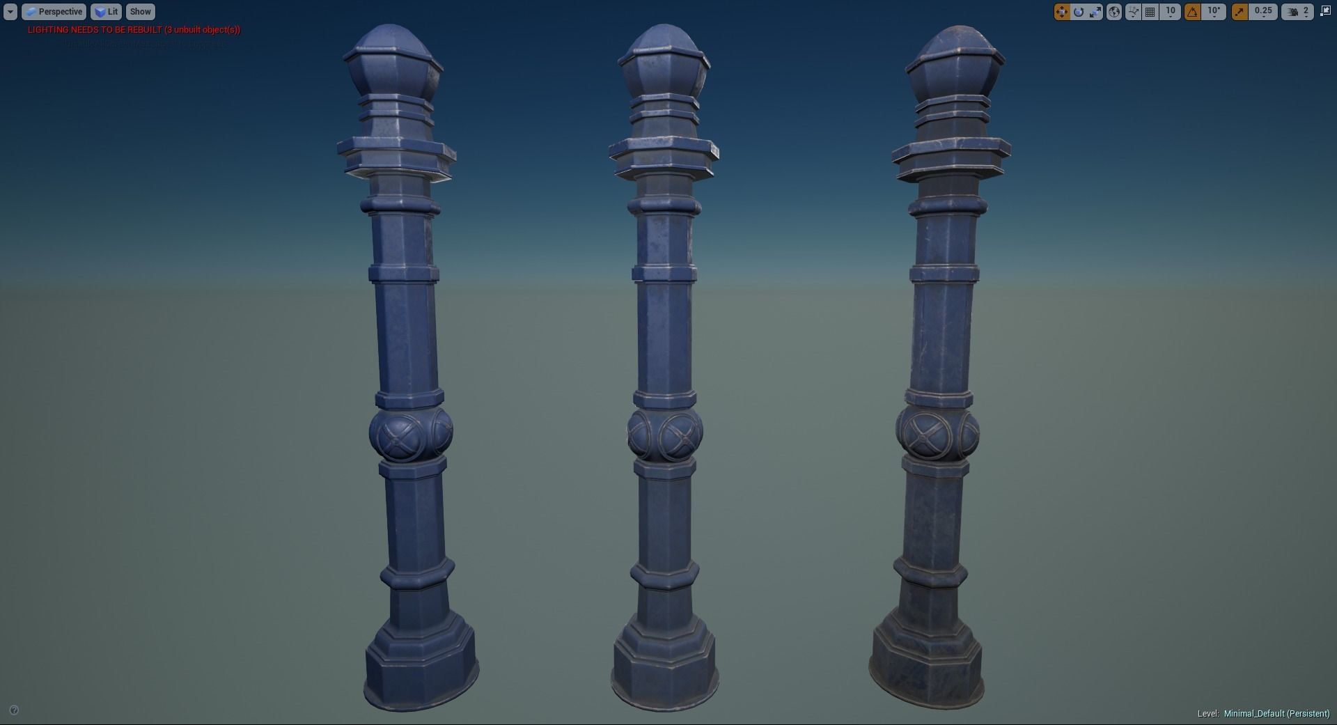 Barrier Bollard Pack 2 v5 Blue Three Texture Options Low-poly 3D model_18