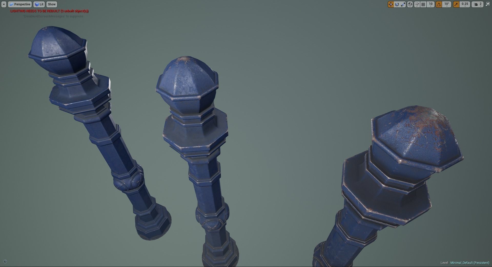 Barrier Bollard Pack 2 v5 Blue Three Texture Options Low-poly 3D model_19