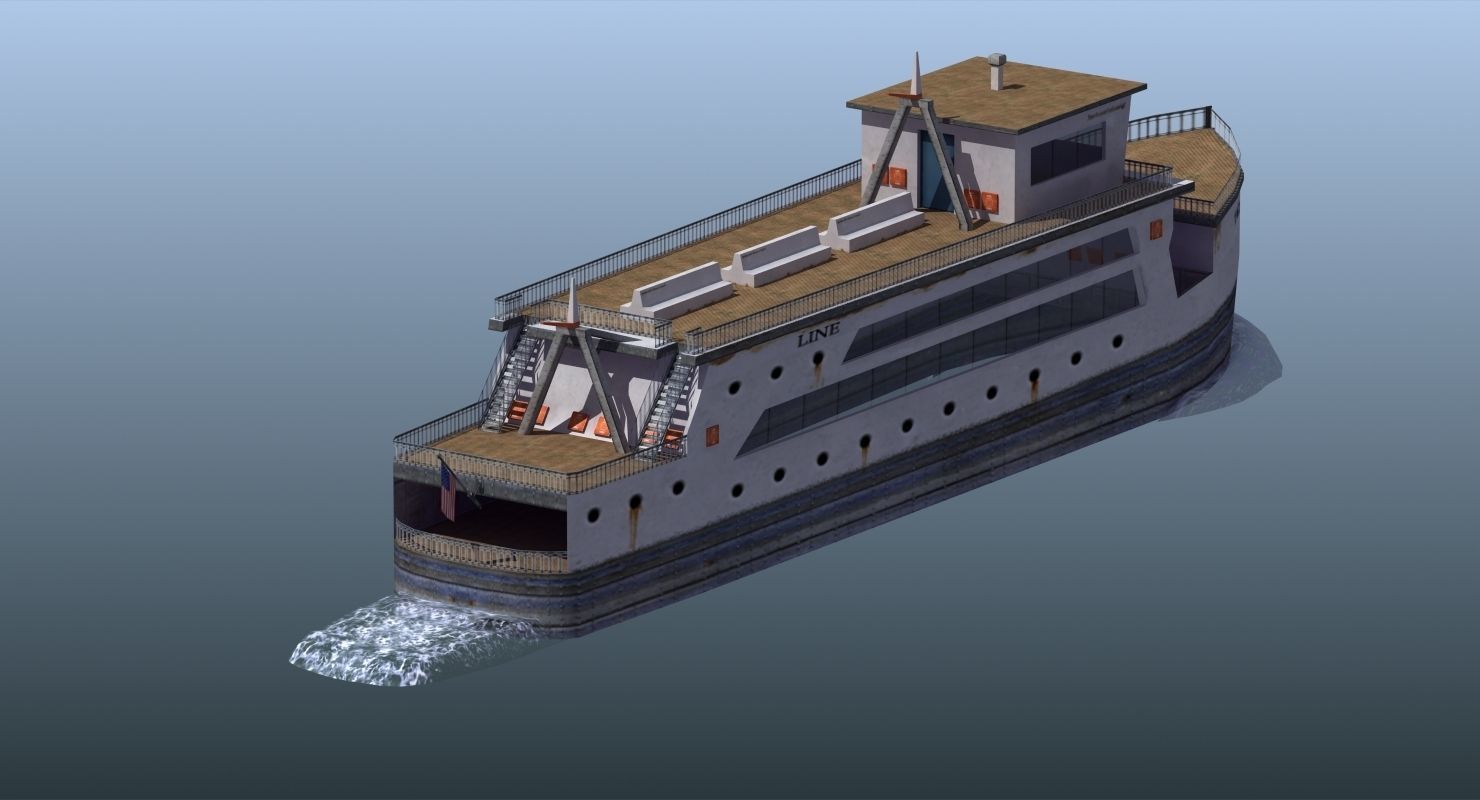 Passenger Ferry Low-poly 3D model_1