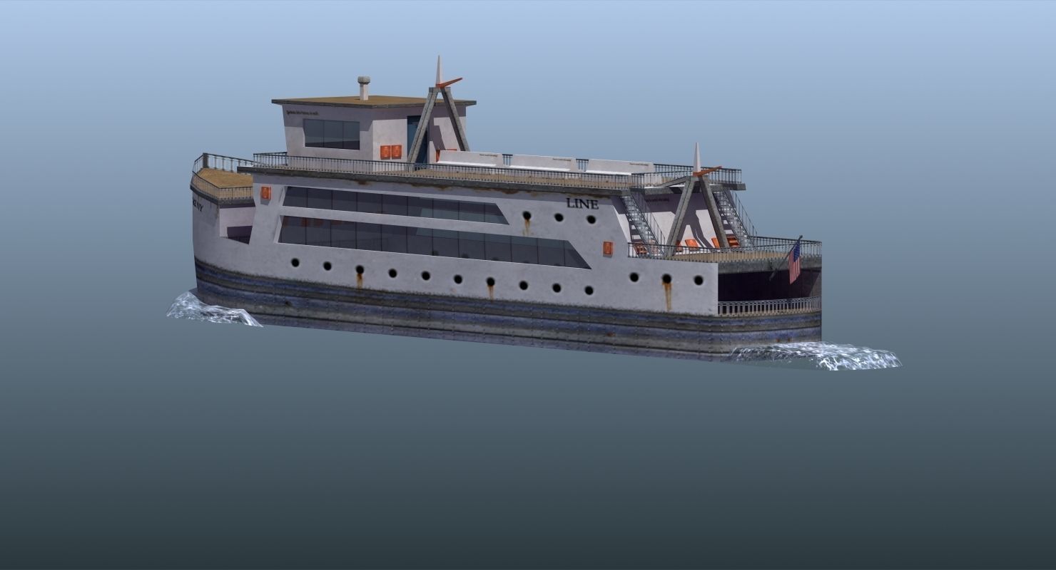 Passenger Ferry Low-poly 3D model_11
