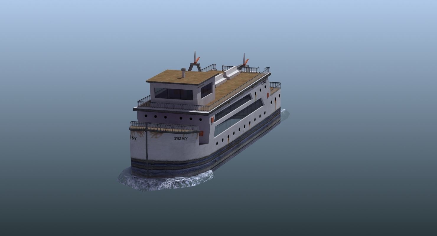 Passenger Ferry Low-poly 3D model_2