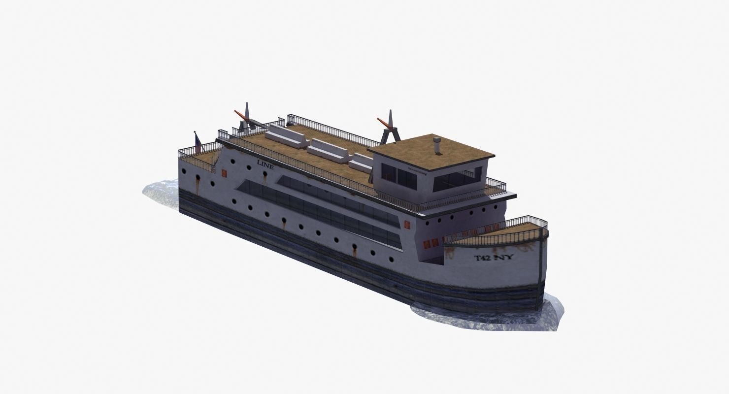 Passenger Ferry Low-poly 3D model_13