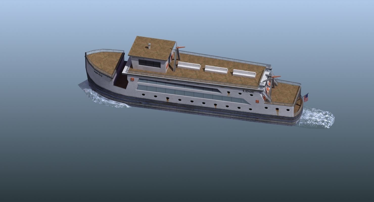 Passenger Ferry Low-poly 3D model_5