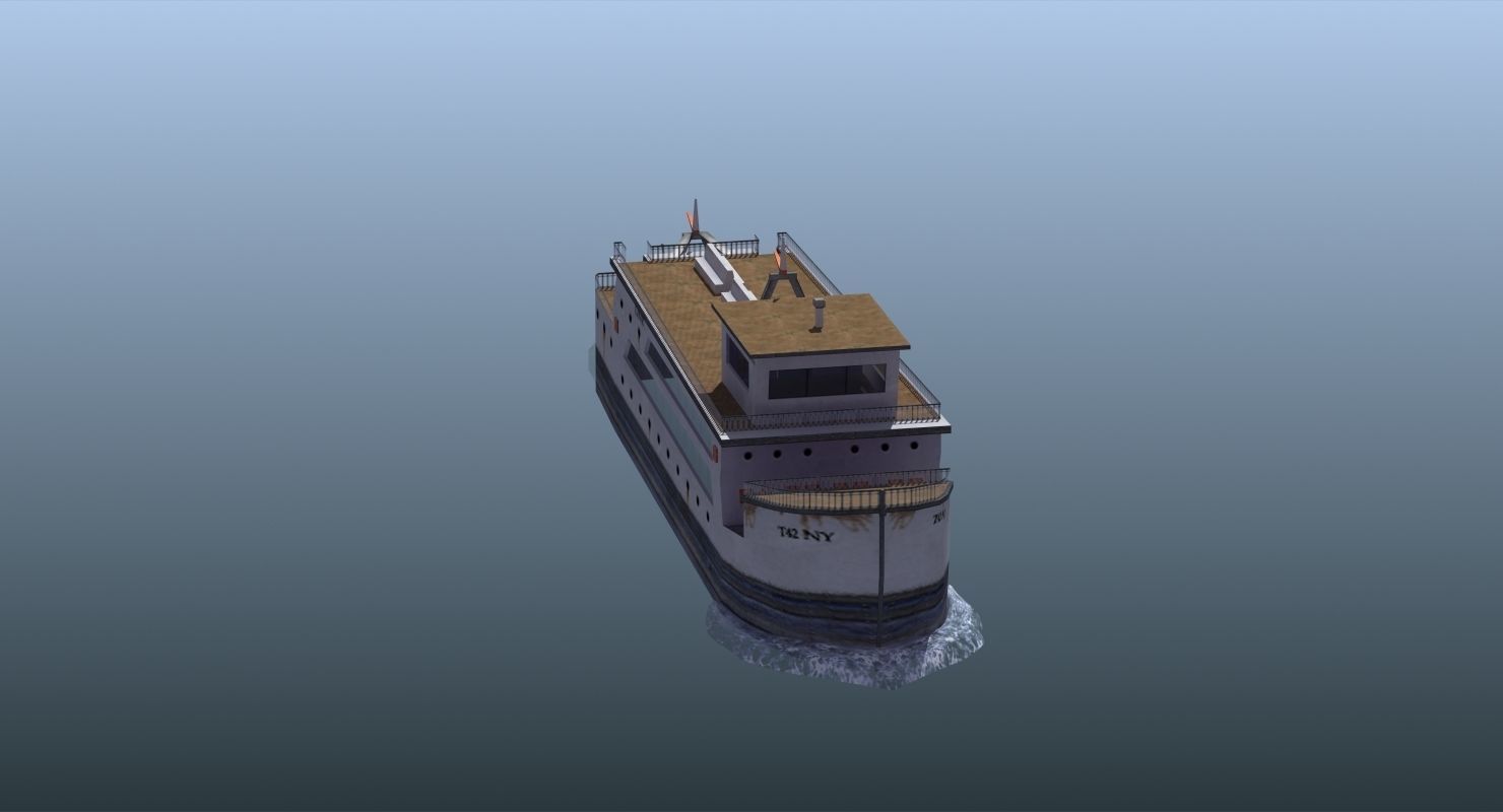 Passenger Ferry Low-poly 3D model_8