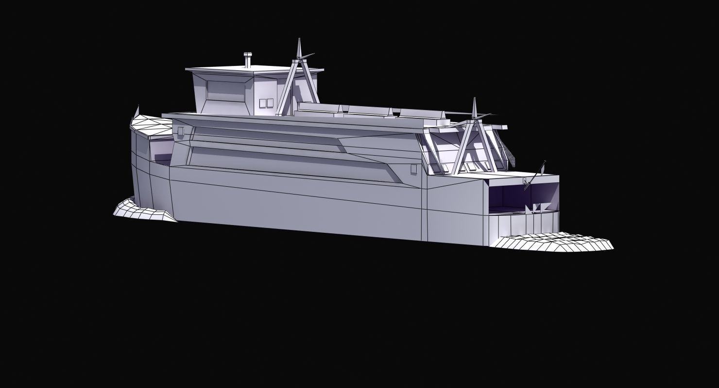 Passenger Ferry Low-poly 3D model_37