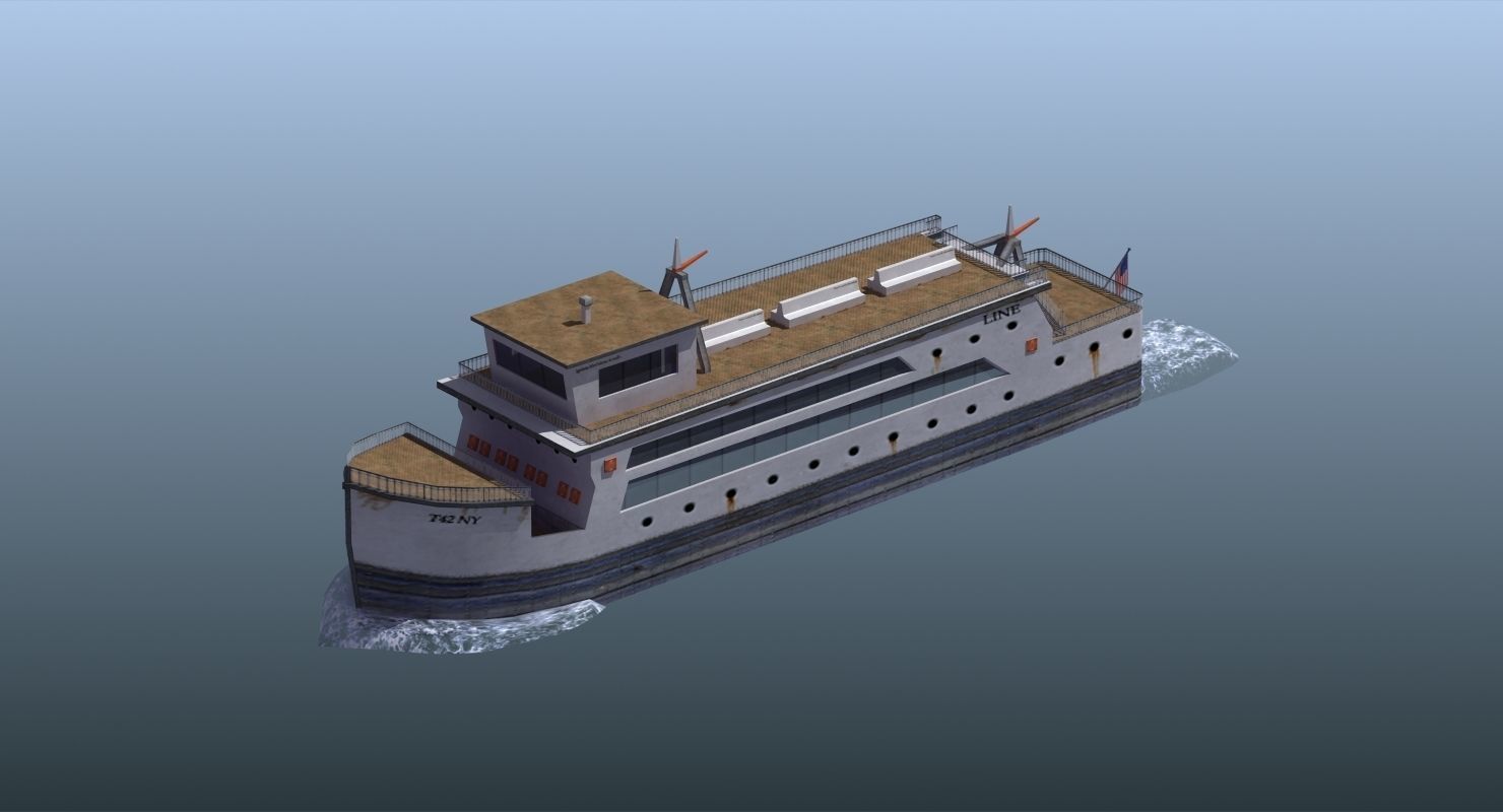 Passenger Ferry Low-poly 3D model_12