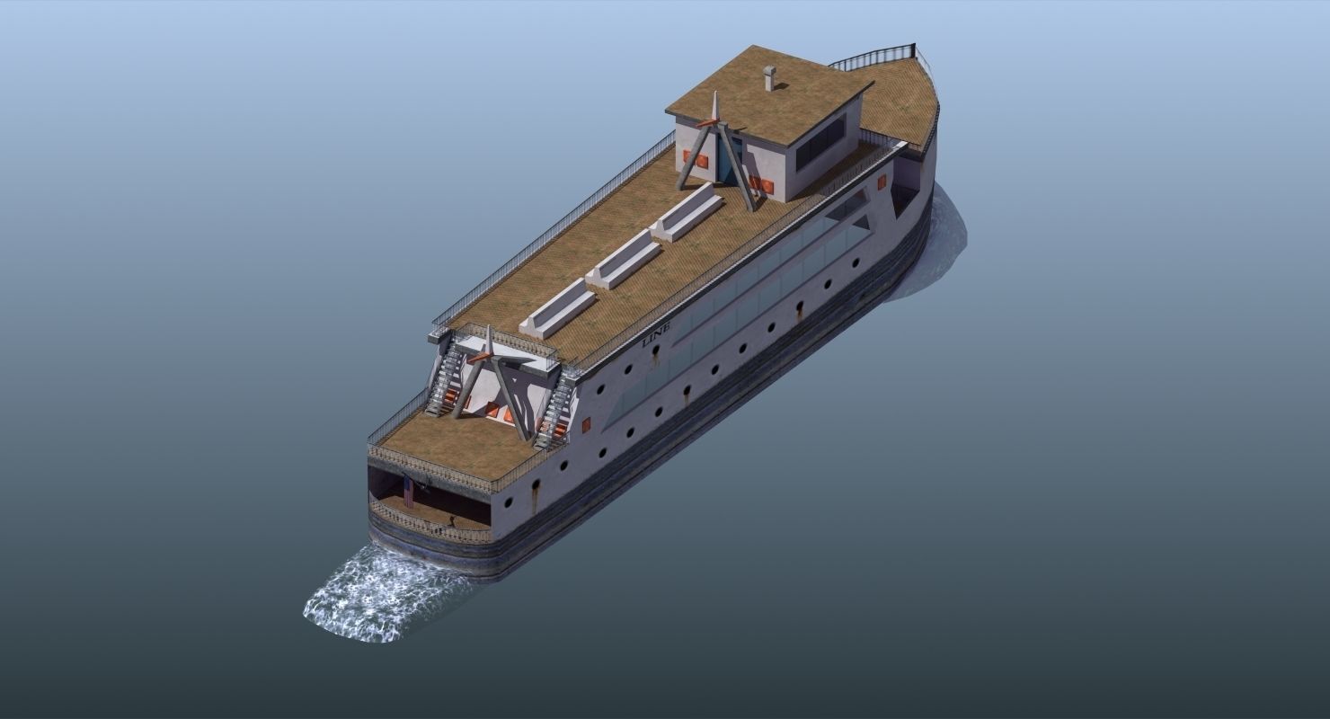 Passenger Ferry Low-poly 3D model_7