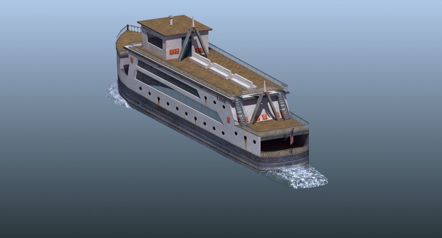 Passenger Ferry Low-poly 3D model_3