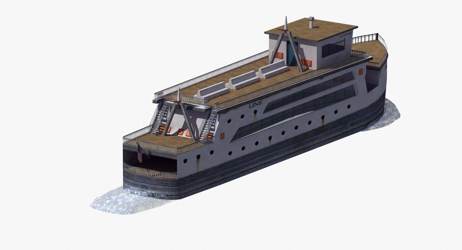 Passenger Ferry Low-poly 3D model_14