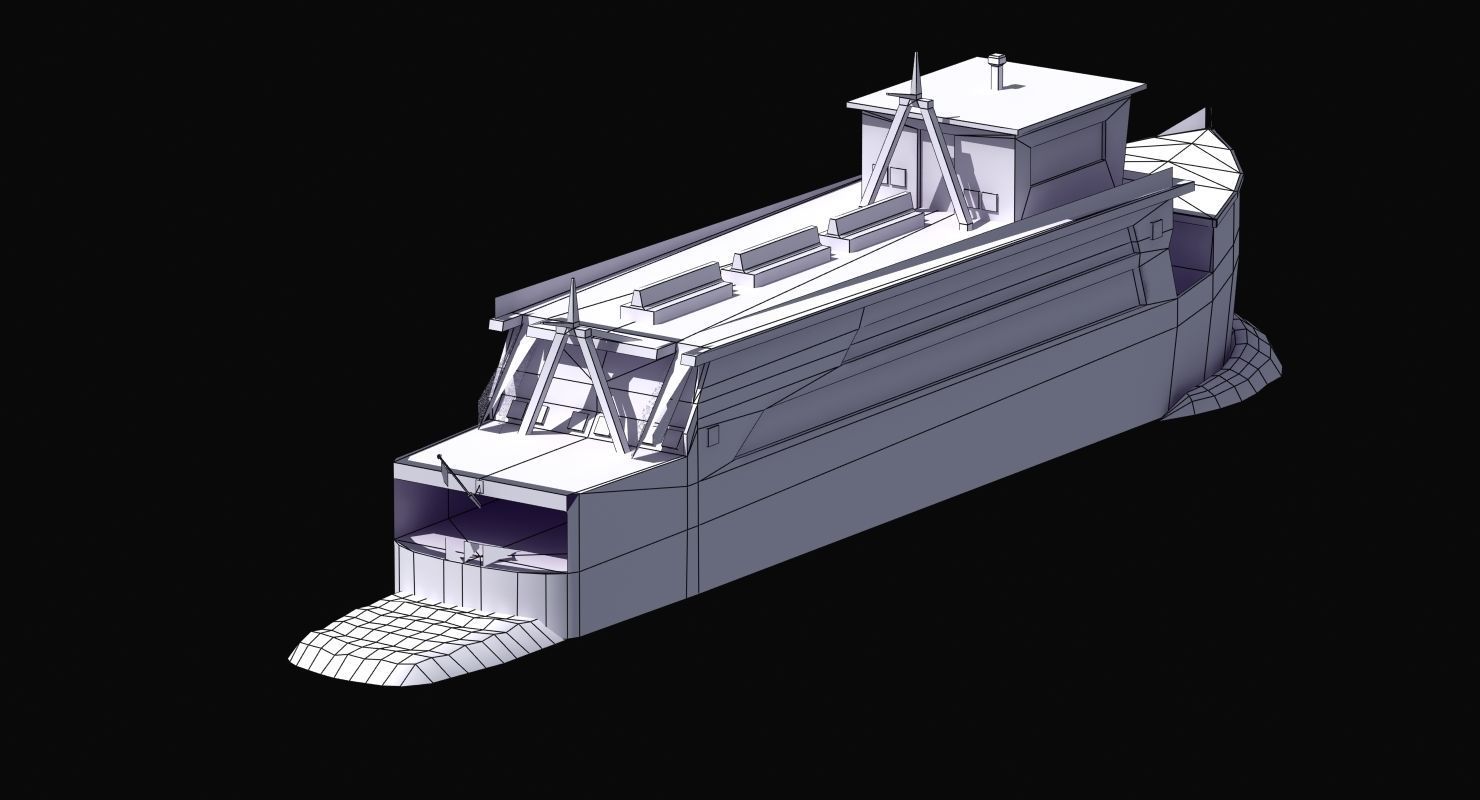 Passenger Ferry Low-poly 3D model_27