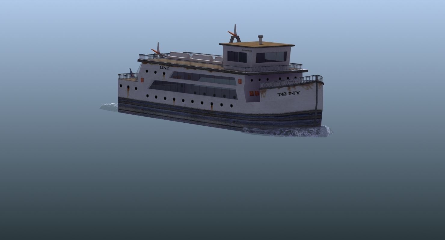 Passenger Ferry Low-poly 3D model_6