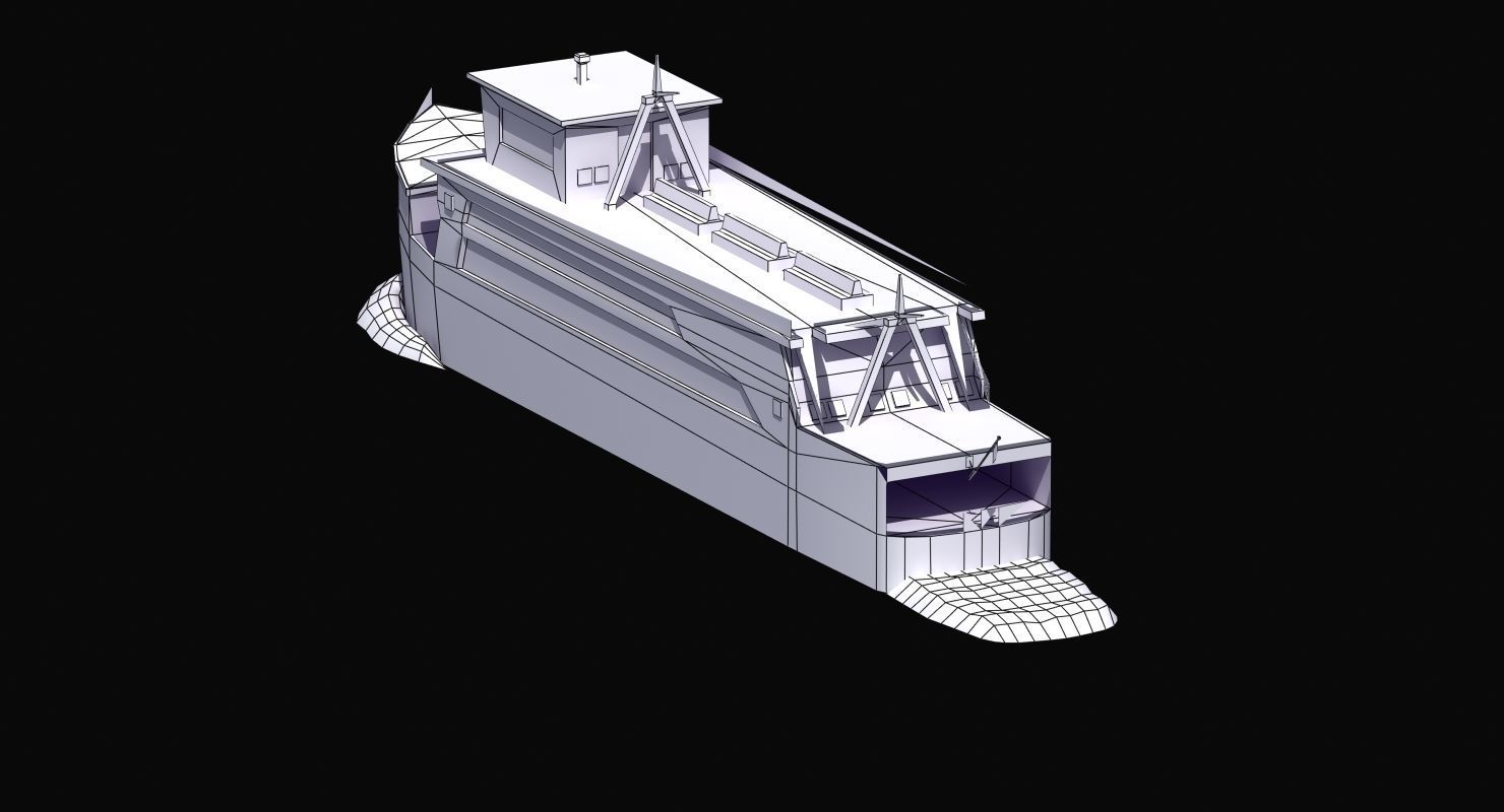 Passenger Ferry Low-poly 3D model_29