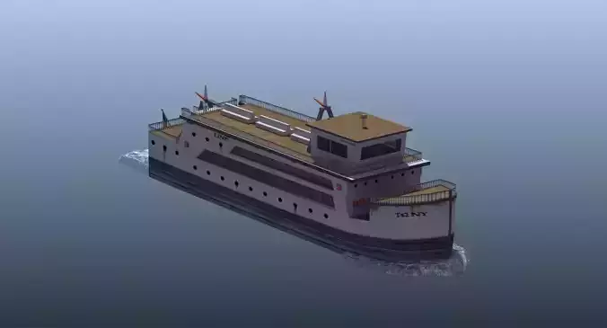 Passenger Ferry Low-poly 3D model