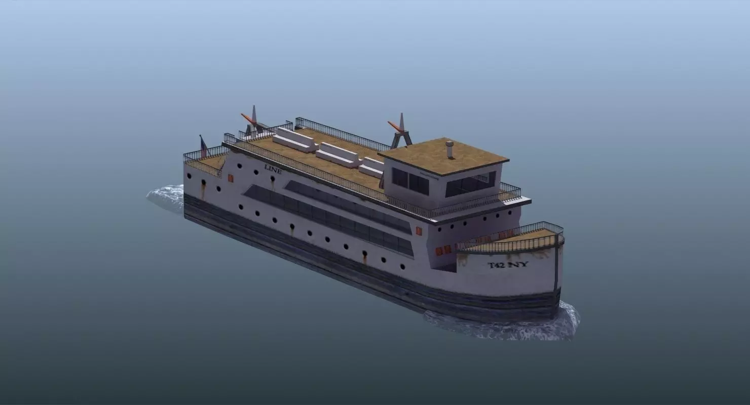 Passenger Ferry Low-poly 3D model_0