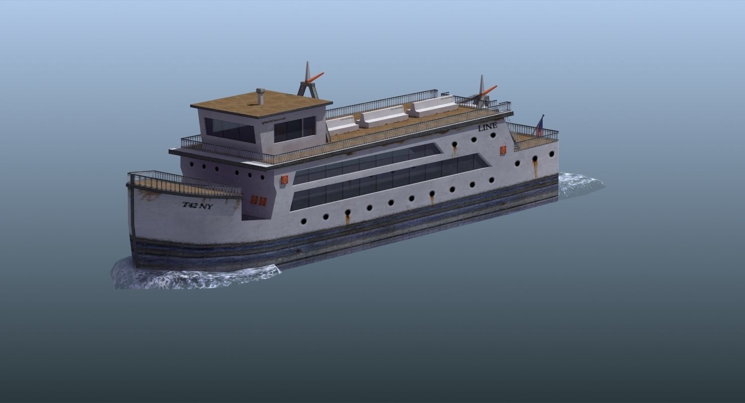 Passenger Ferry Low-poly 3D model_10