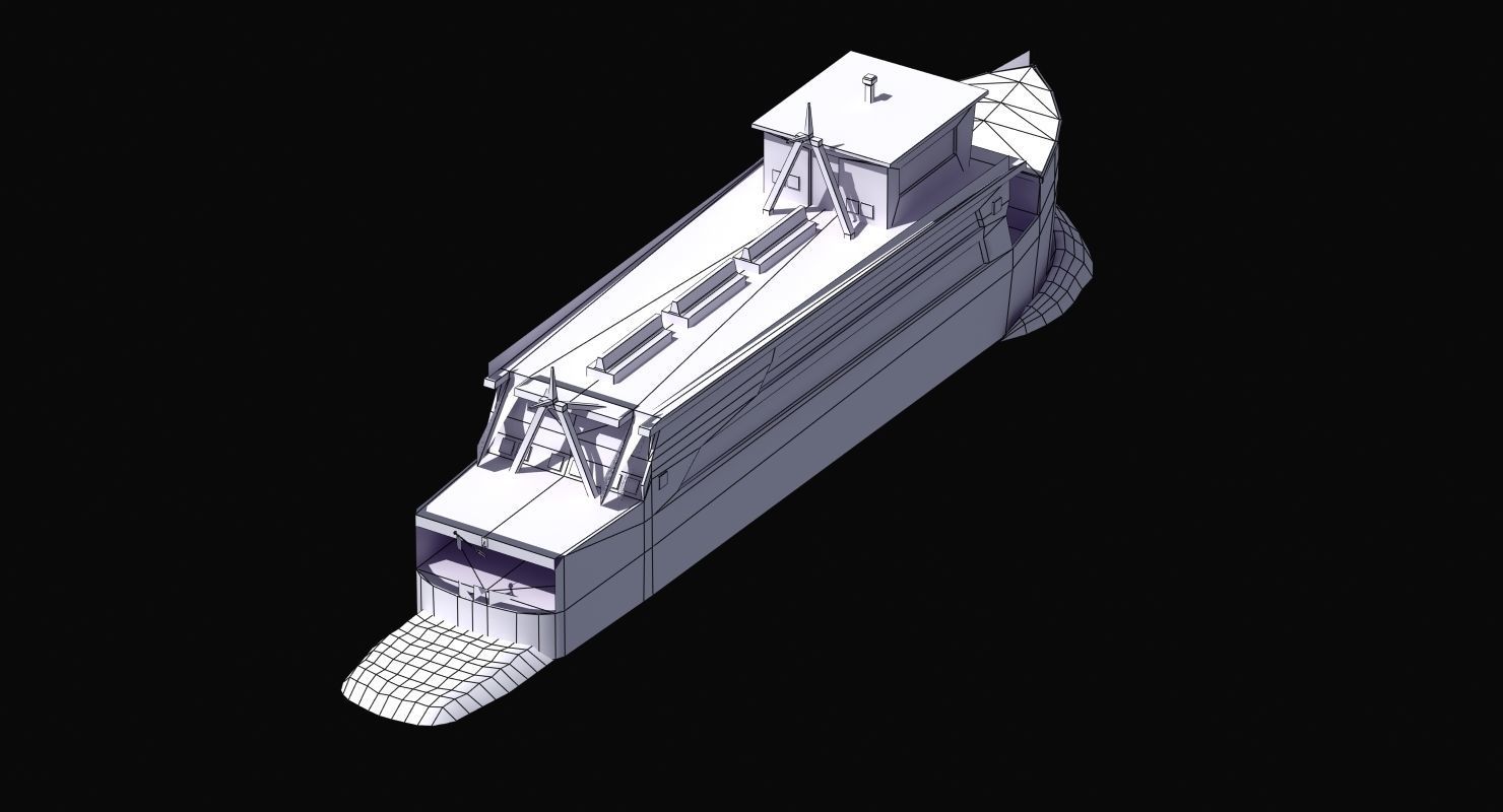 Passenger Ferry Low-poly 3D model_33