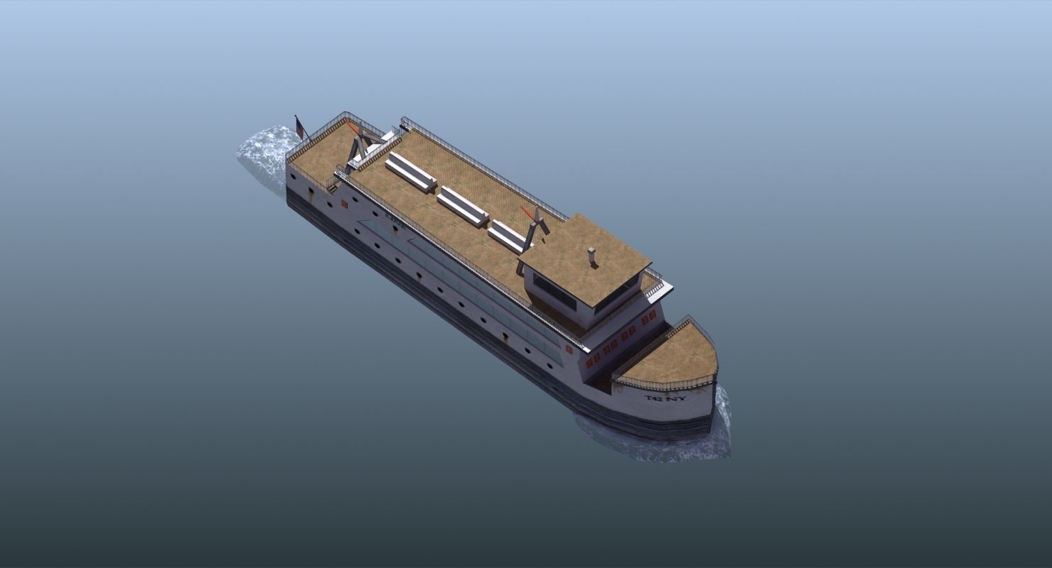 Passenger Ferry Low-poly 3D model_9