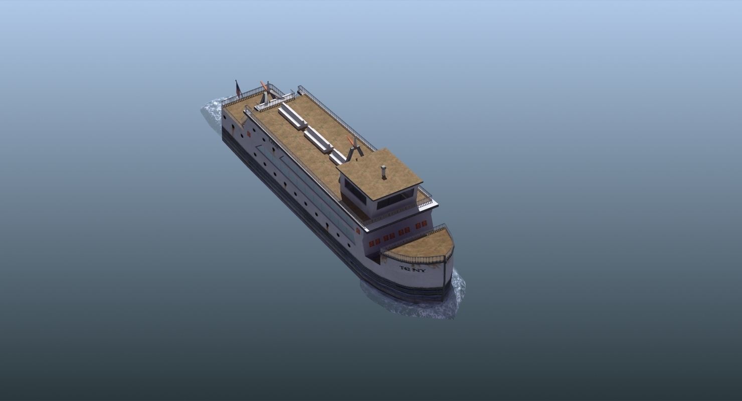 Passenger Ferry Low-poly 3D model_4