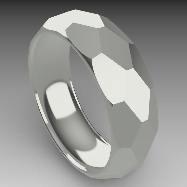 Faceted ring 3D print model_2