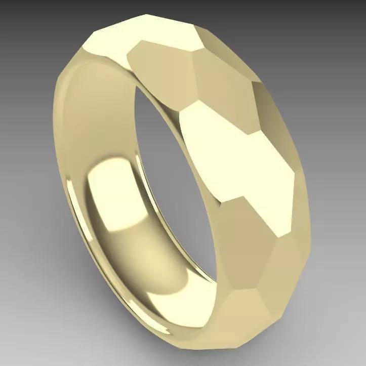Faceted ring 3D print model_0