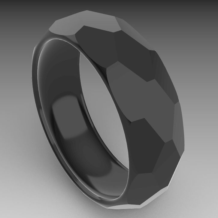 Faceted ring 3D print model_1